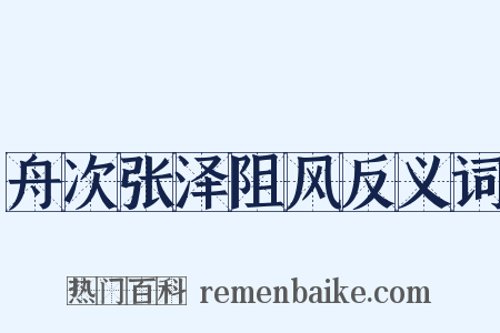 舟次张泽阻风反义词是什么意思的图片